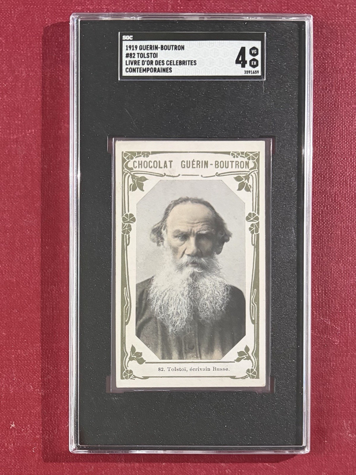 1919 Guerin Boutron #82 Tolstoi (Tolstoy) SGC 4 French Chocolate Card