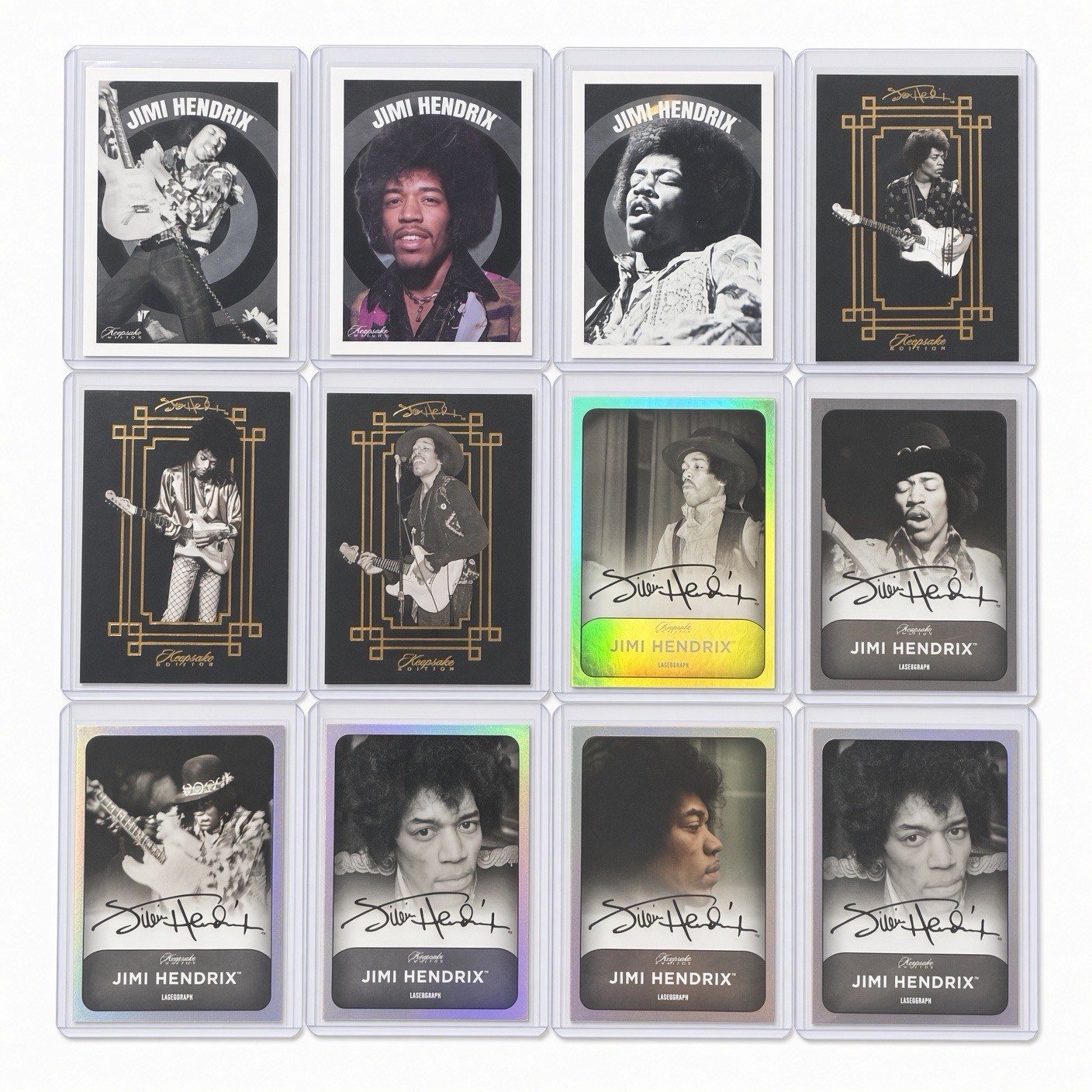2025 Jimi Hendrix Keepsake 12 Card Lot Lasergraphs + Inserts
