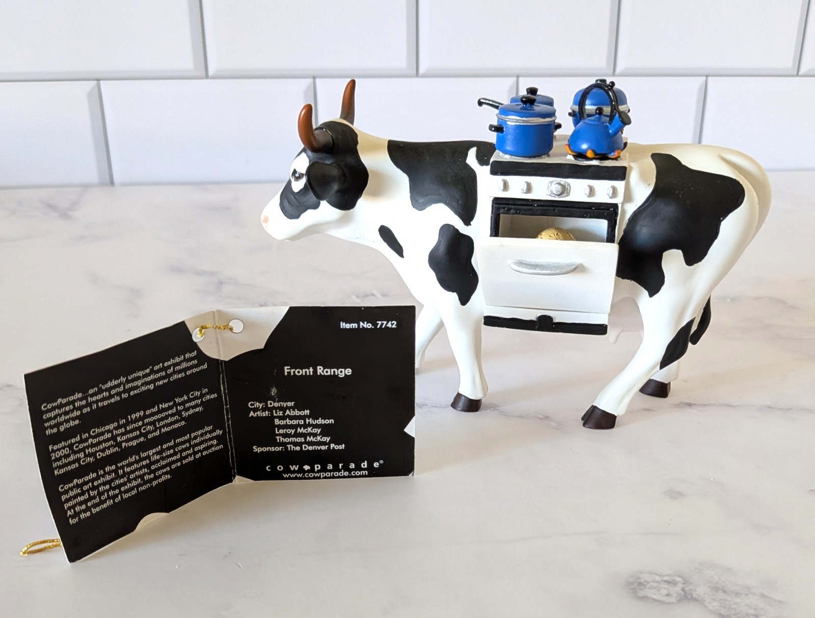 Cow Parade Front Range Figurine #7742 Denver 2007 Exhibit w/tag Retired Rare