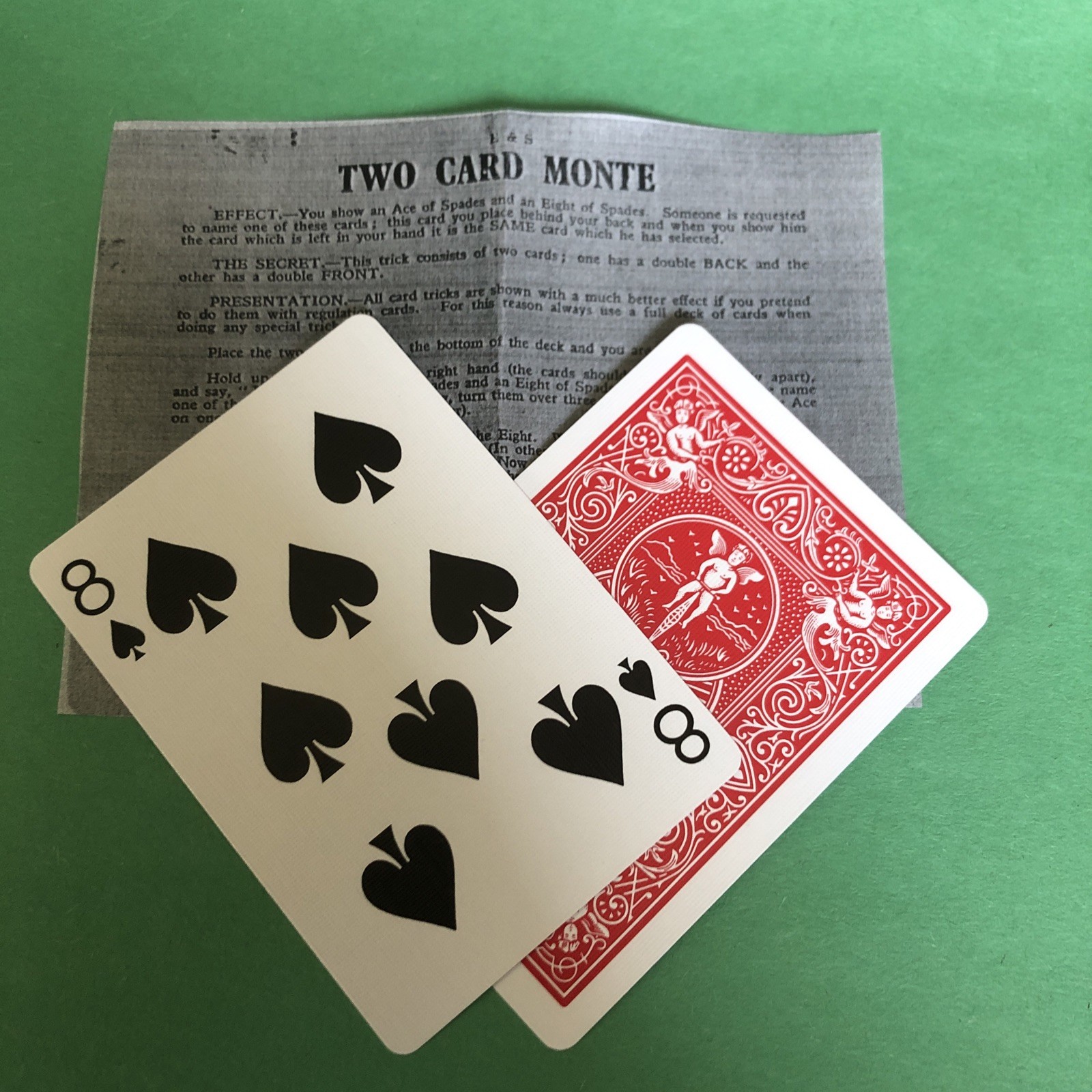 Two Card Monte Packet Trick - Vintage Bicycle Red / Blue Back Instructions New