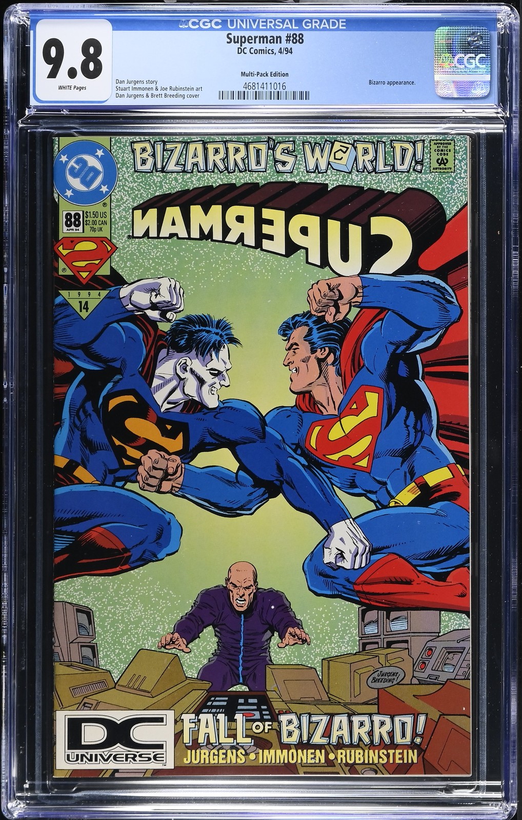 SUPERMAN #88 CGC 9.8 RARE DCU LOGO MULTI PACK UNIVERSE VARIANT 1994 VERY LOW POP