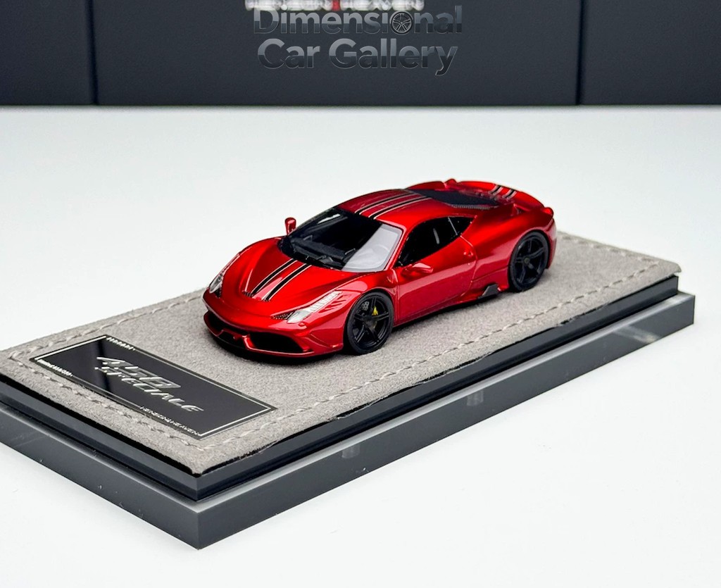HH 1:64 Red Black Stripe 458 Speciale Sports Model Diecast Resin Car