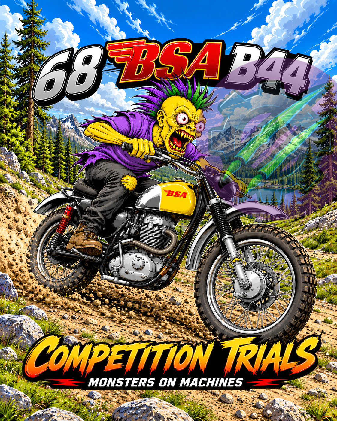 1968 BSA B44 Competition Trials 8x10 Glossy Photo Print Motorcycle Art