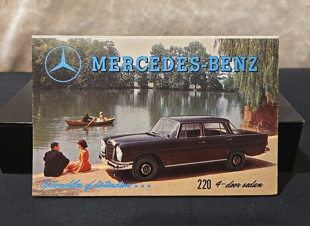 Vintage 1959 Mercedes Benz Advertising Postcard Gatefold Dealer Brochure