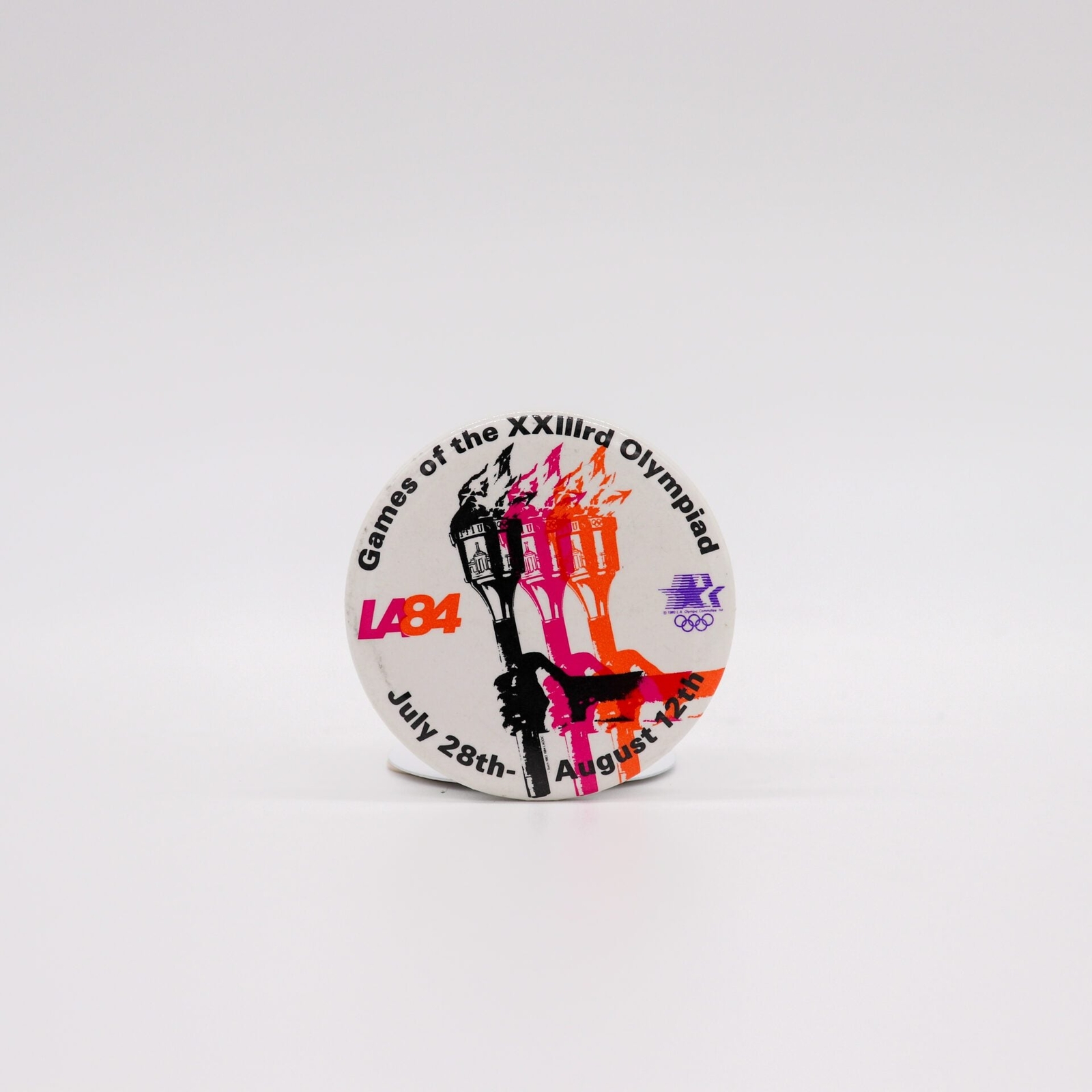 1984 Los Angeles Olympics Pinback Button, Games of the XXIII Olympiad, Good/Very 1984 Los Angeles Olympics Pinback Button, Games of the XXIII Olympiad, Good/Very