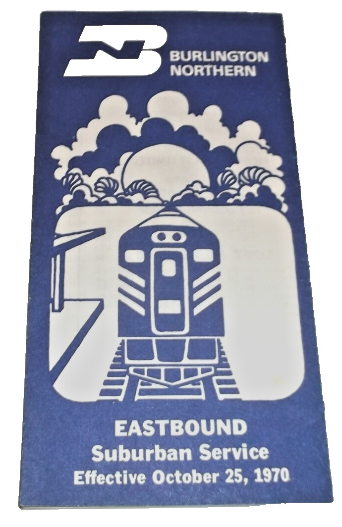 OCTOBER 1970 BURLINGTON NORTHERN SUBURBAN SERVICE PUBLIC TIMETABLE