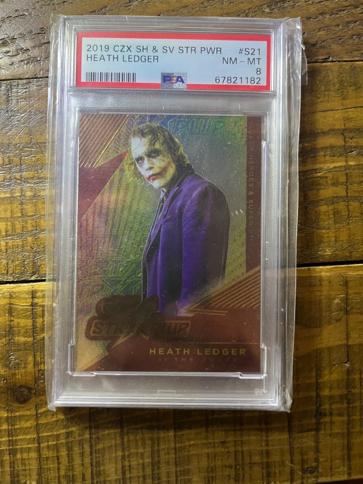 2019 DC CZX Super Heroes & Super-Villains STR PWR The Joker Heath Ledger PSA 8