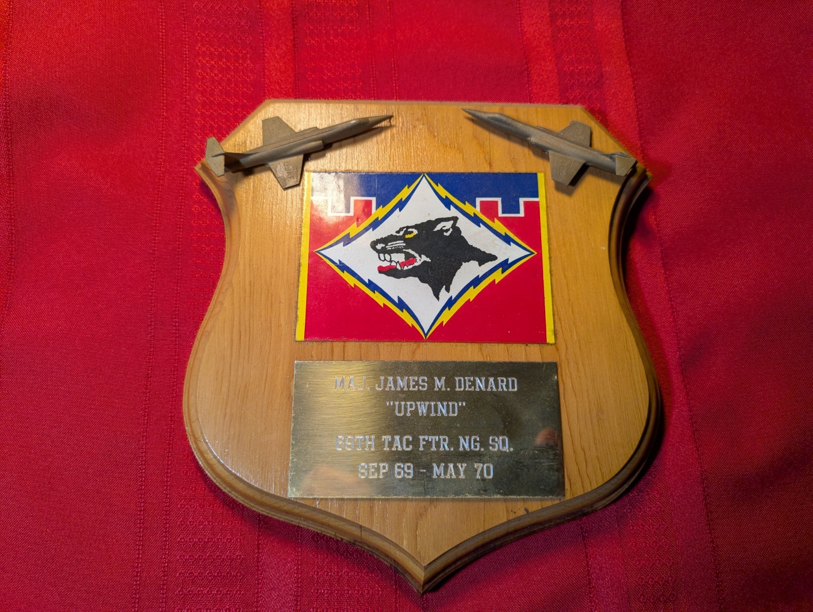 Orig 1969-1971 USAF 69th Tactical Fighter Training Squadron F-104 Pilot’s Plaque