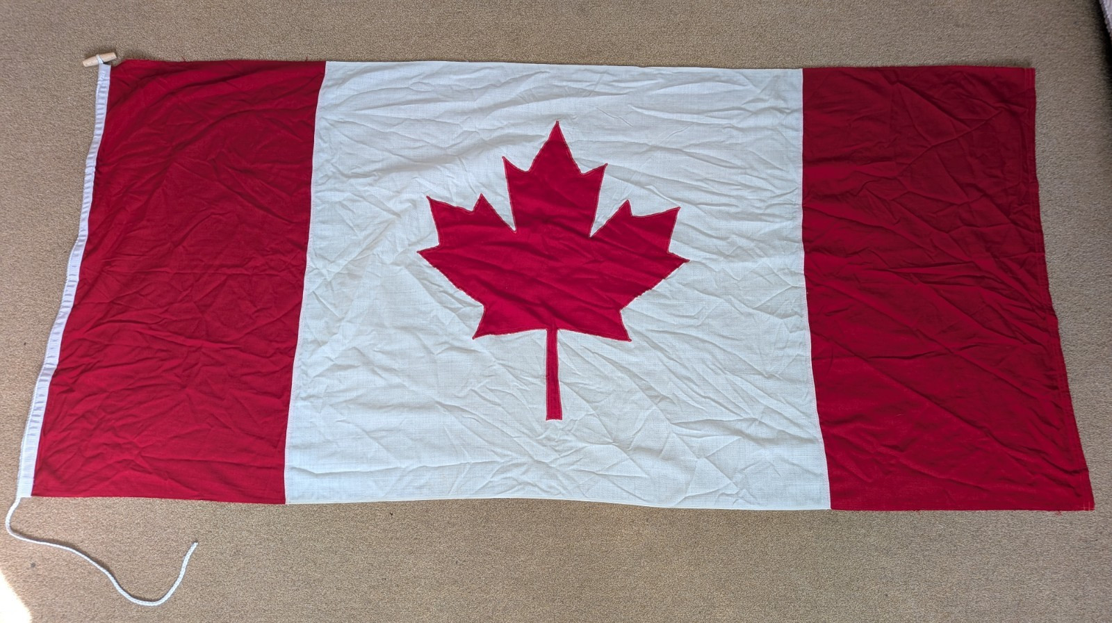 Vintage Large Canada Flag 6ft x 2ft 11 Stitched Maple Leaf Made In England Vintage Large Canada Flag 6ft x 2ft 11 Stitched Maple Leaf Made In England