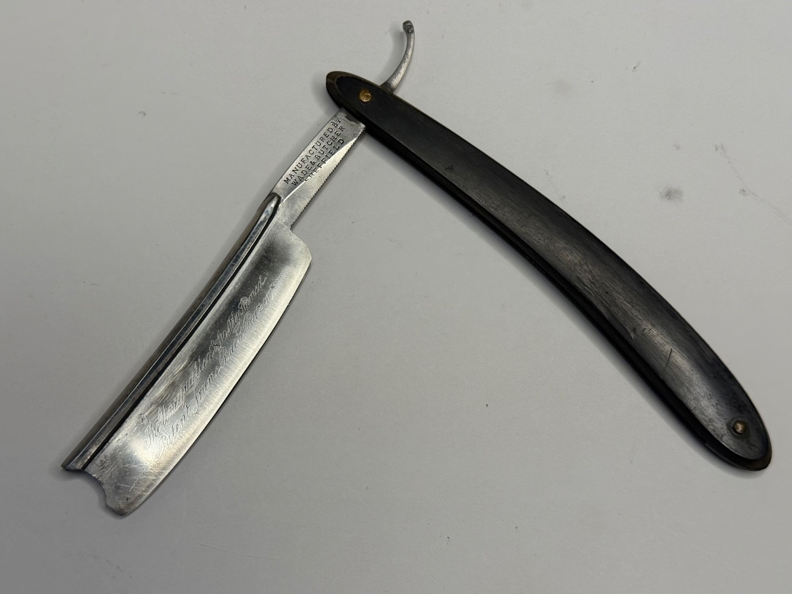 Vintage Wade & Butcher 7/8 Patent Frameback Straight Razor Shave Ready Sheffield