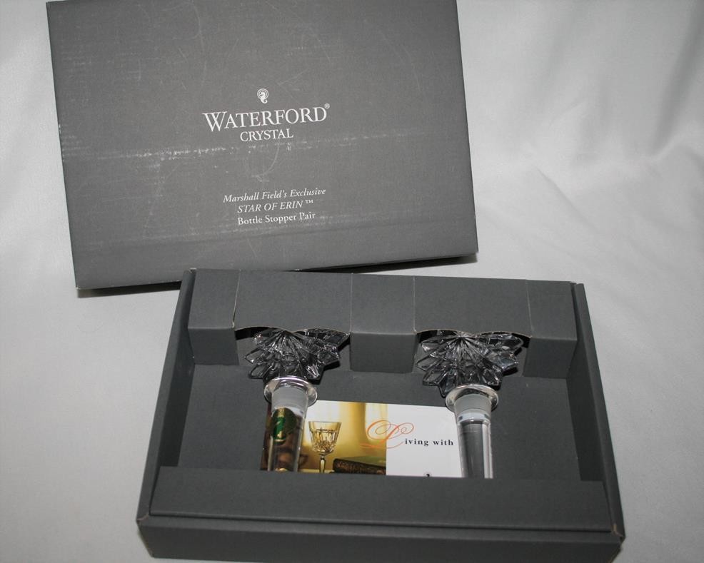 Waterford Crystal Star of Erin -Set of 2- Bottle Stoppers #2727