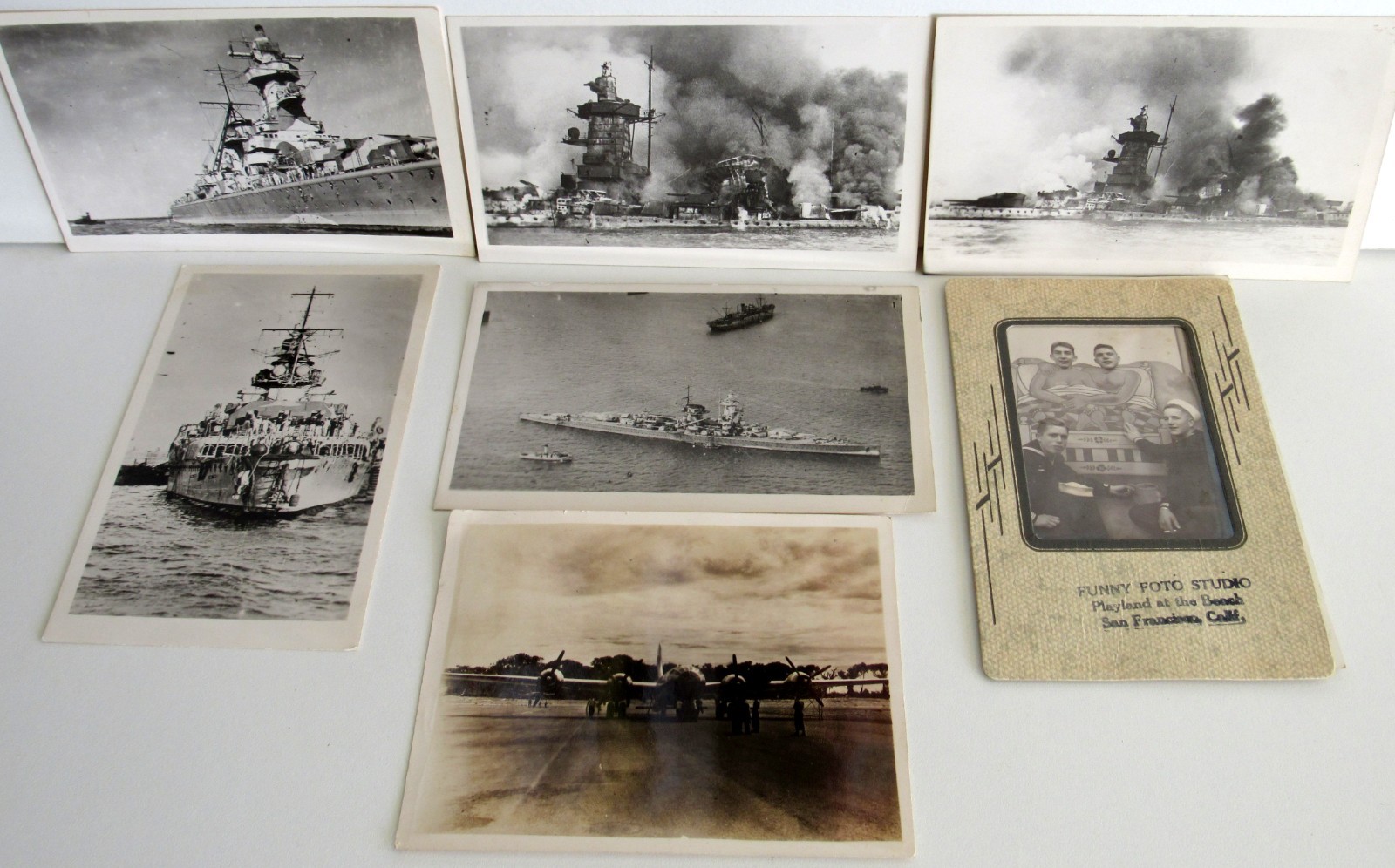 8 Vintage Navel Postcards & Photos - 1930's to 1940's - 