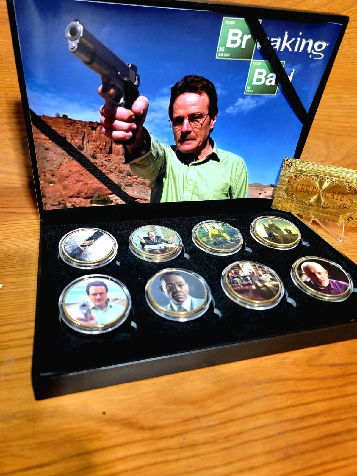 Breaking Bad 8 Piece- Reverse Proof-24K Gold Plated- Collectors Coin Set. Breaking Bad 8 Piece- Reverse Proof-24K Gold Plated- Collectors Coin Set.