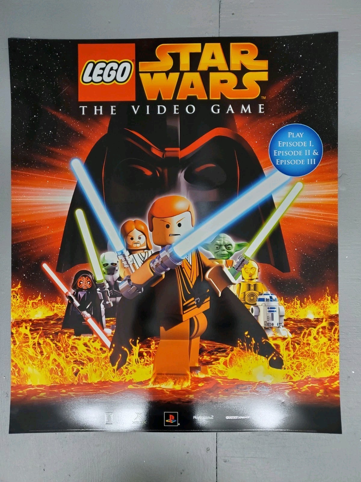 Lego Star Wars The Video Game Plastic Promotional Poster PlayStation PS2 XBOX 
