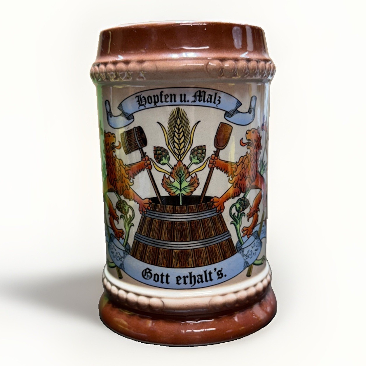 Vintage Hopfen U Malz Gott Erhalt's German Beer Stein (no lid) - Germany Vintage Hopfen U Malz Gott Erhalt's German Beer Stein (no lid) - Germany
