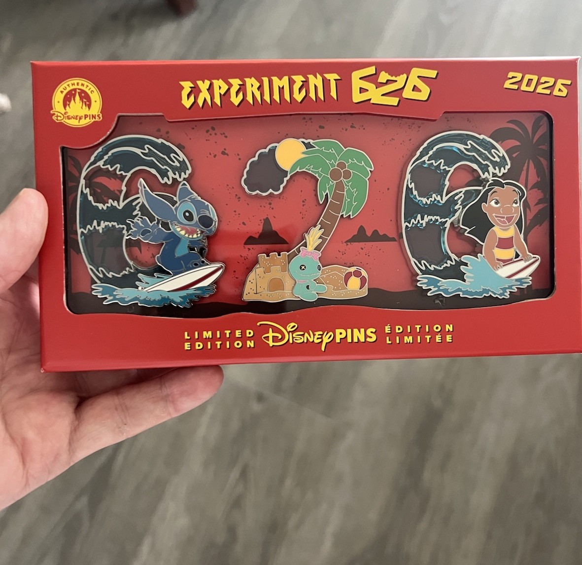 2026 Disney Parks Jumbo Stitch Experiment 626 Day Pin Set Limited Edition 3000