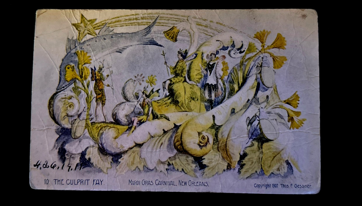 Rare ~Antique 1907~ Rex Parade Mardi Gras Carnival~The Culprit Fay Postcard~