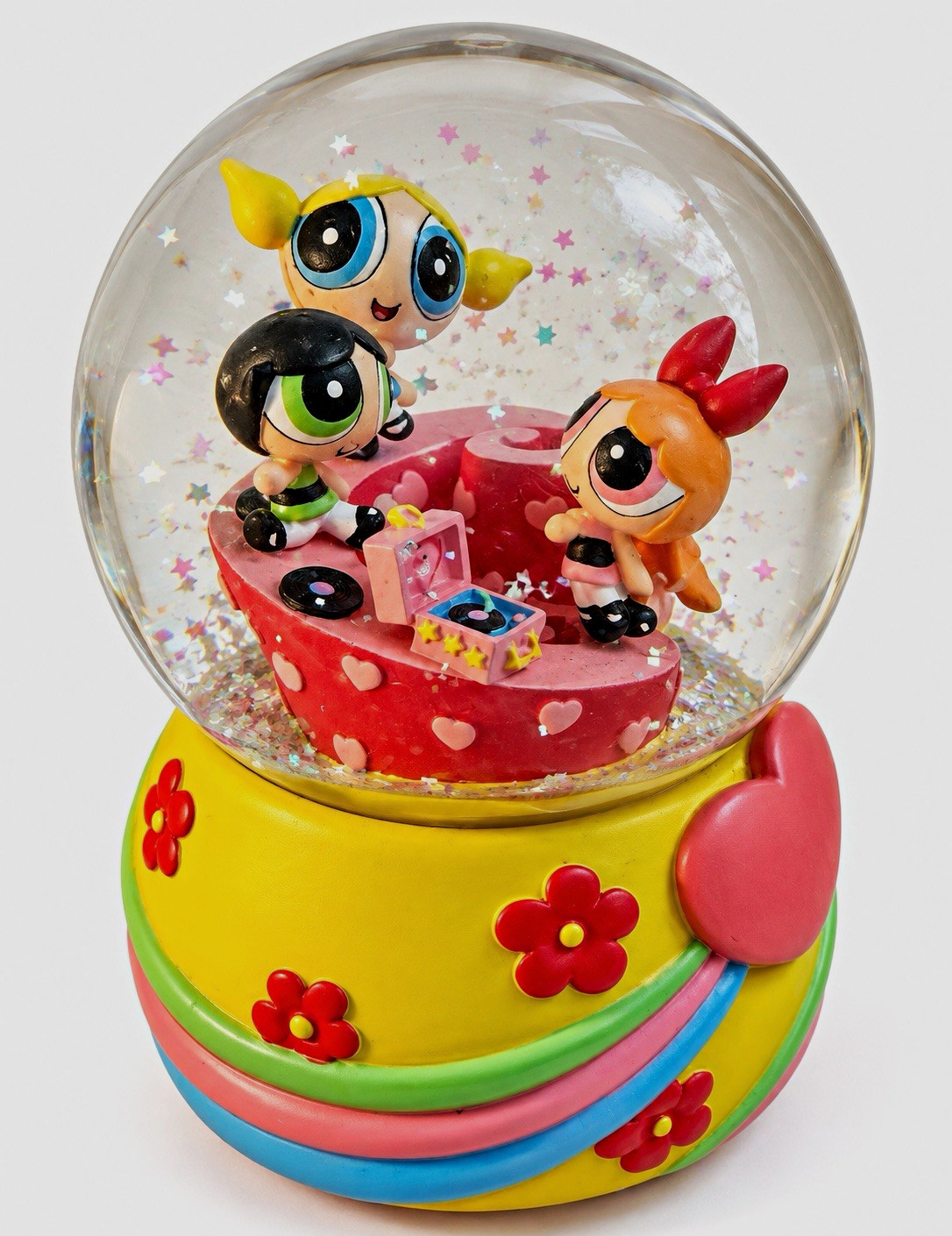 Vintage 2001 Powerpuff Girls Enesco Musical Snow Globe WORKING End Theme Song Vintage 2001 Powerpuff Girls Enesco Musical Snow Globe WORKING End Theme Song