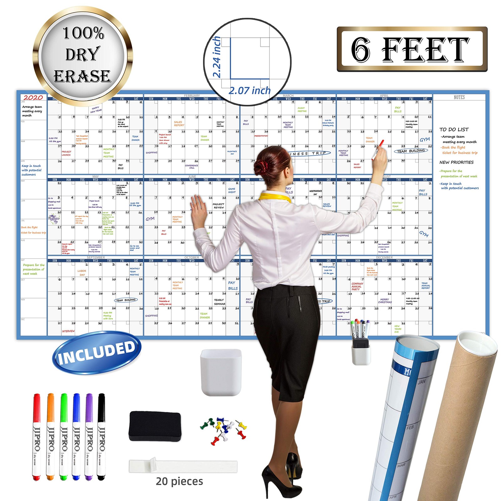 Large Dry Erase Wall Calendar - 38\