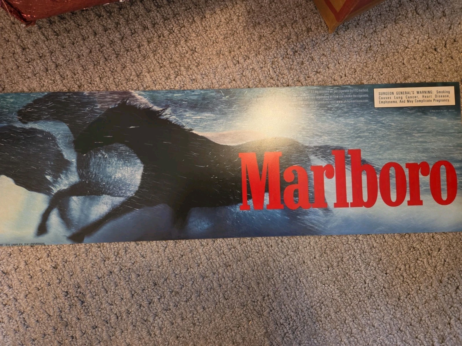 2001 Marlboro Running Horses Vinyl/Plastic Sign Single Sided 8\