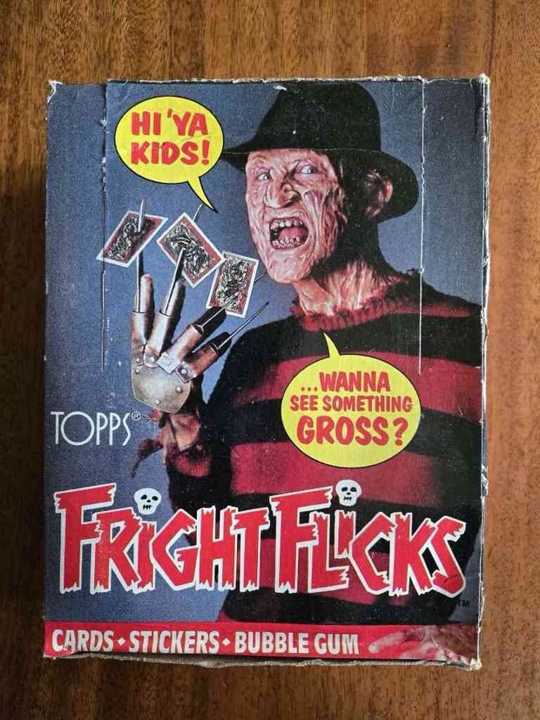 1988 Fright Flicks Vintage FULL 36 Pack Trading Card Wax Box Topps Horror