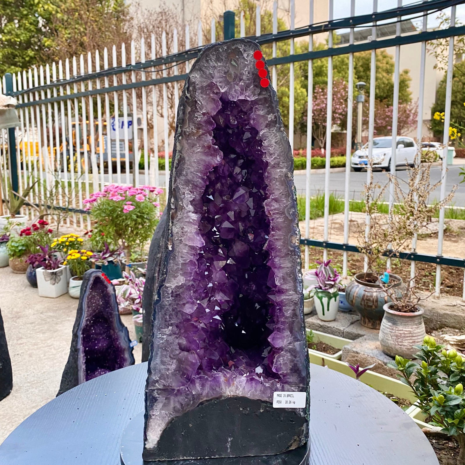 44LB Natural Amethyst Geode Quartz Crystal Cluster Cathedral Energy healing