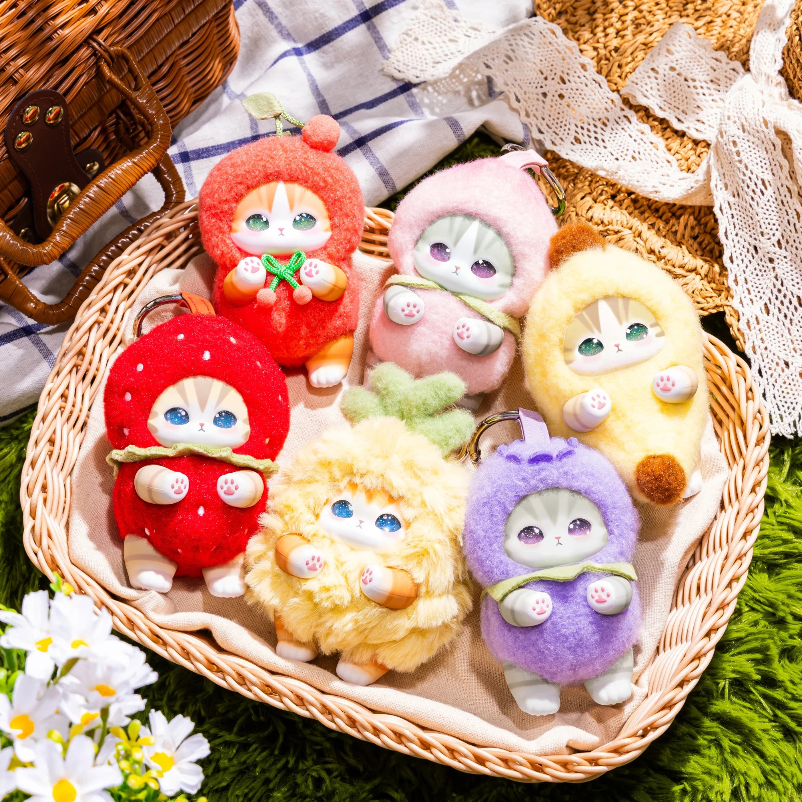 Pre-order Mofusand Kiramekko Fruity Kittens Plush Doll Keychain Box