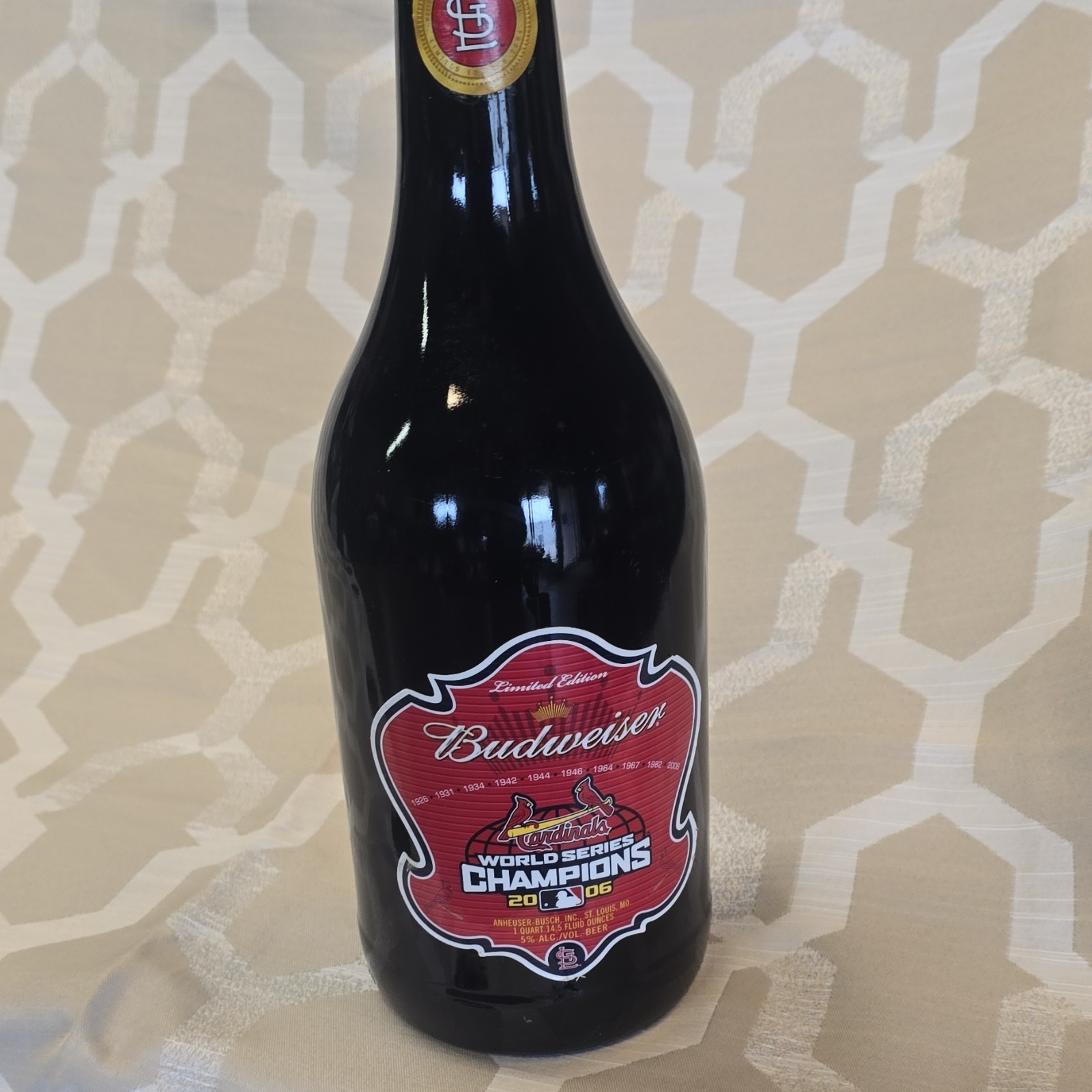 Budweiser St. Louis Cardinals World Series Champions Collectible Glass Bottle Budweiser St. Louis Cardinals World Series Champions Collectible Glass Bottle