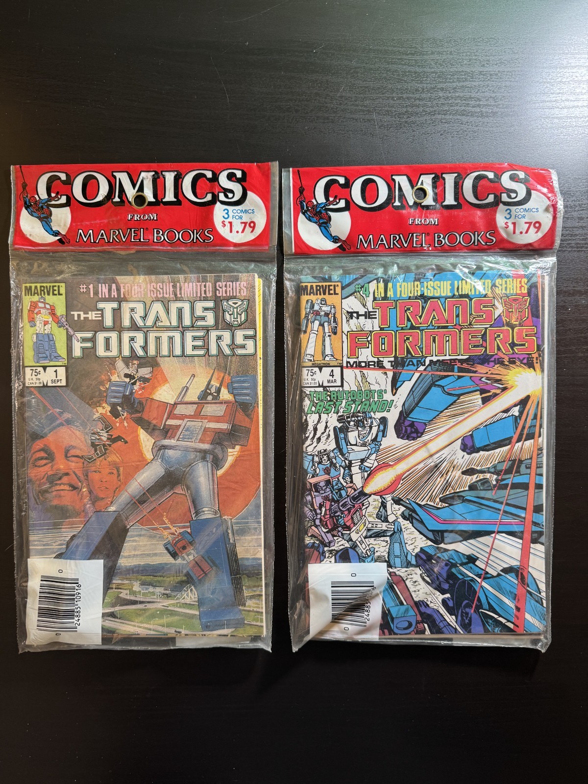 Vintage 1985 Marvel SEALED 3-Packs Transformers #1-6 Complete TRU Tag DIRECT Set
