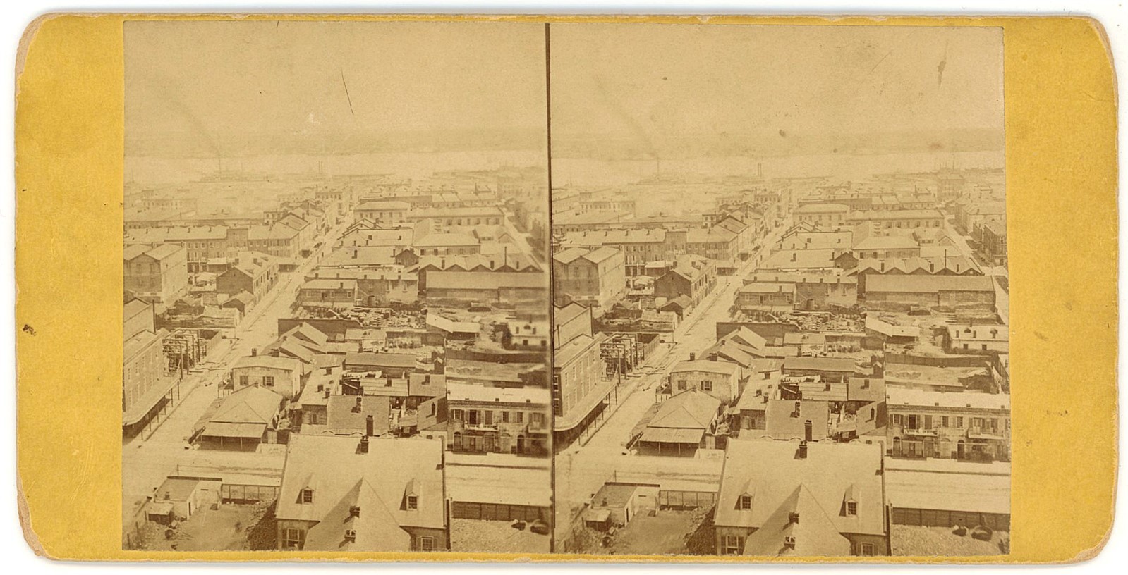 LOUISIANA STEREOVIEW - New Orleans Panorama from Church - Lilienthal 1870s