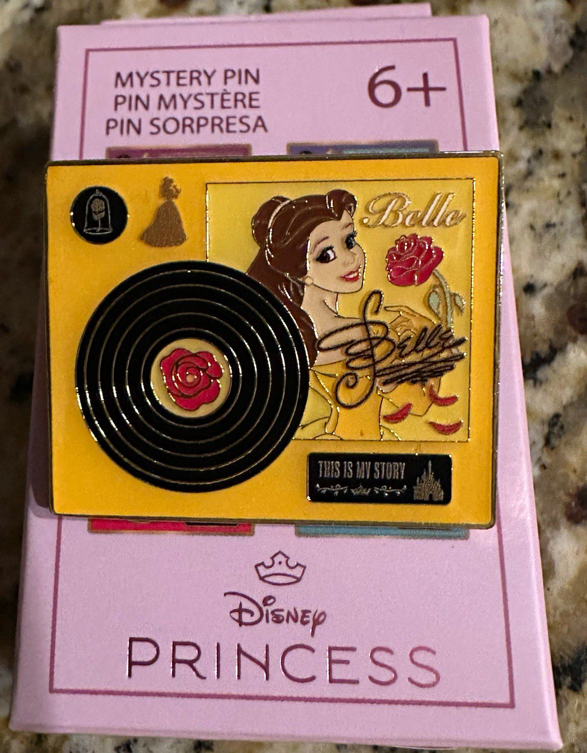 Disney Princess Vinyl Record Mystery Pin - Belle Beauty & The Beast Enamel Pin