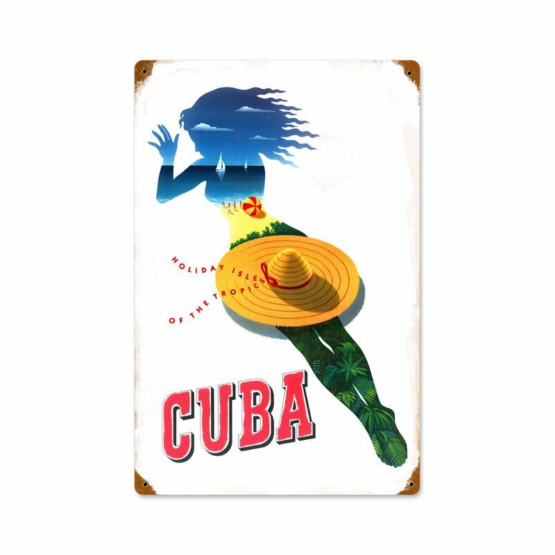 CUBA WOMAN SILHOUETTE BEACH SCENE 18\