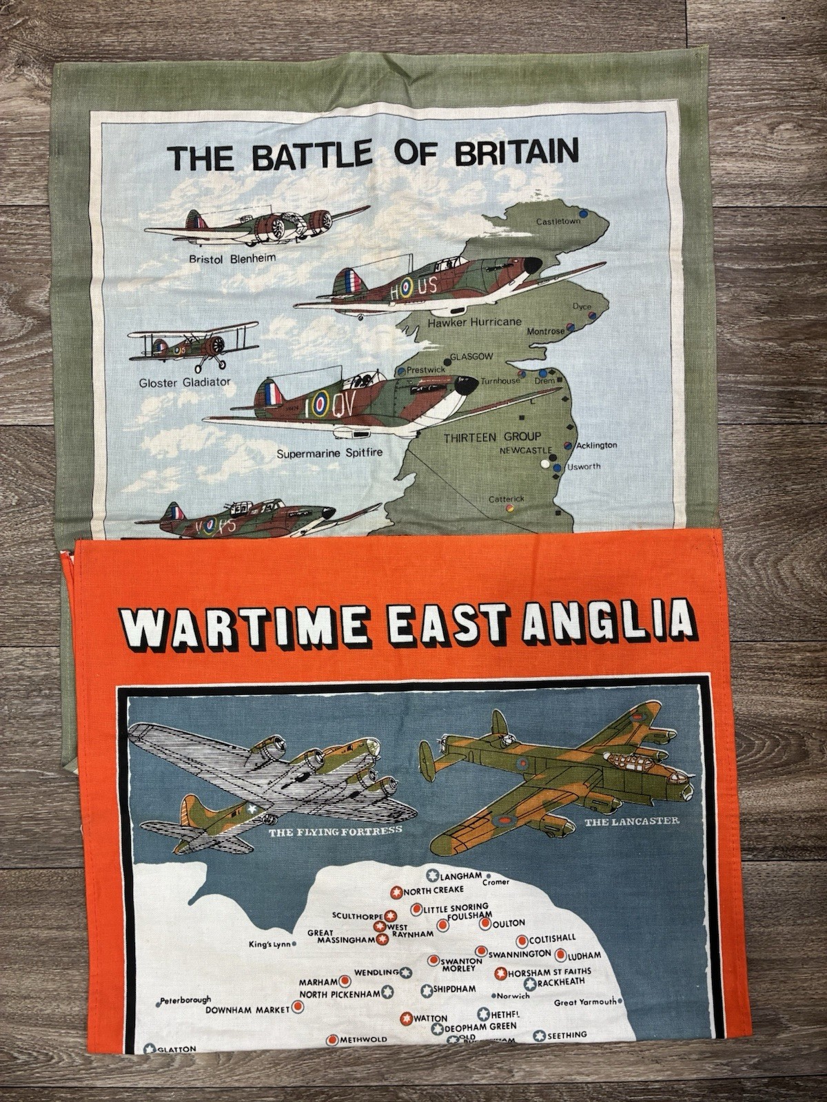 Lot VTG Wartime War Time East Anglia Tea Towel WWII 2 Battle of  Britain 18