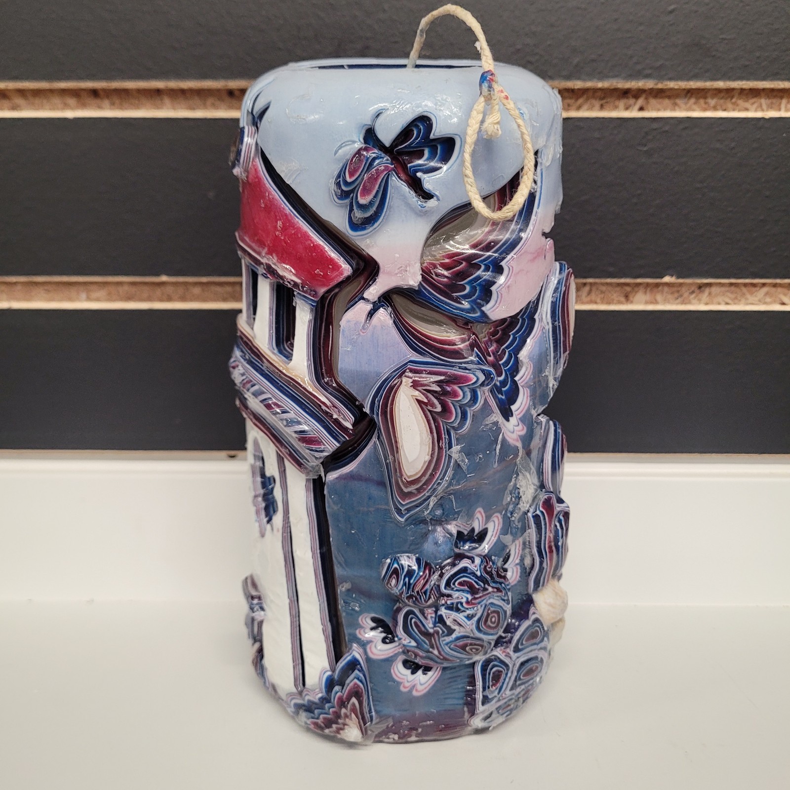 Vintage Holland House Candle Lighthouse With Sea and Sky Creatures Carved Candle Vintage Holland House Candle Lighthouse With Sea and Sky Creatures Carved Candle