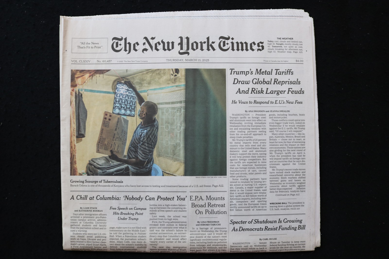 2025 MARCH 13 NEW YORK TIMES - TRUMP'S METAL TARIFFS DRAW GLOBAL REPRISALS 2025 MARCH 13 NEW YORK TIMES - TRUMP'S METAL TARIFFS DRAW GLOBAL REPRISALS
