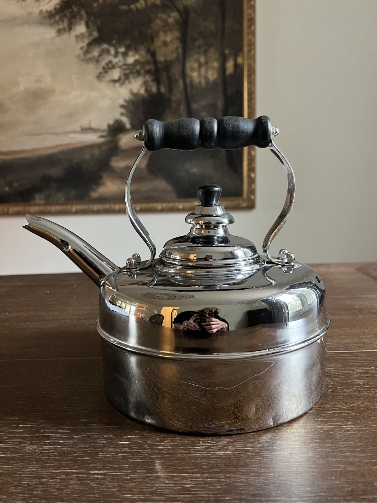 VTG Simplex Patent Solid Copper Chromed Tea Kettle Pot 400709-402190 England