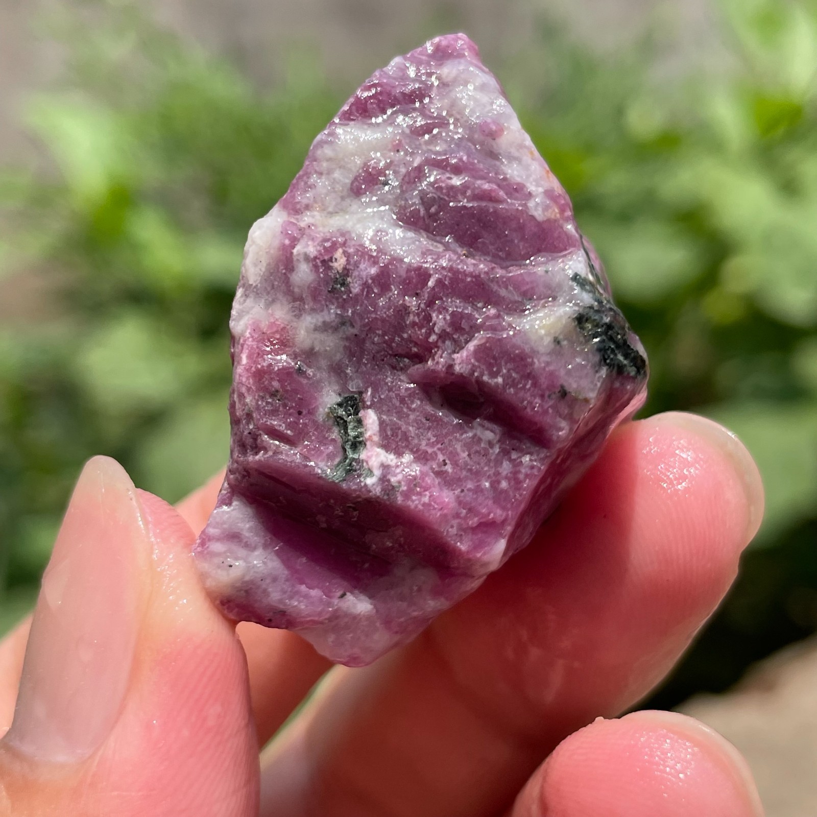 39g Natural Ruby Zoisite Quartz Crystal Rough Mineral Specimen Healing