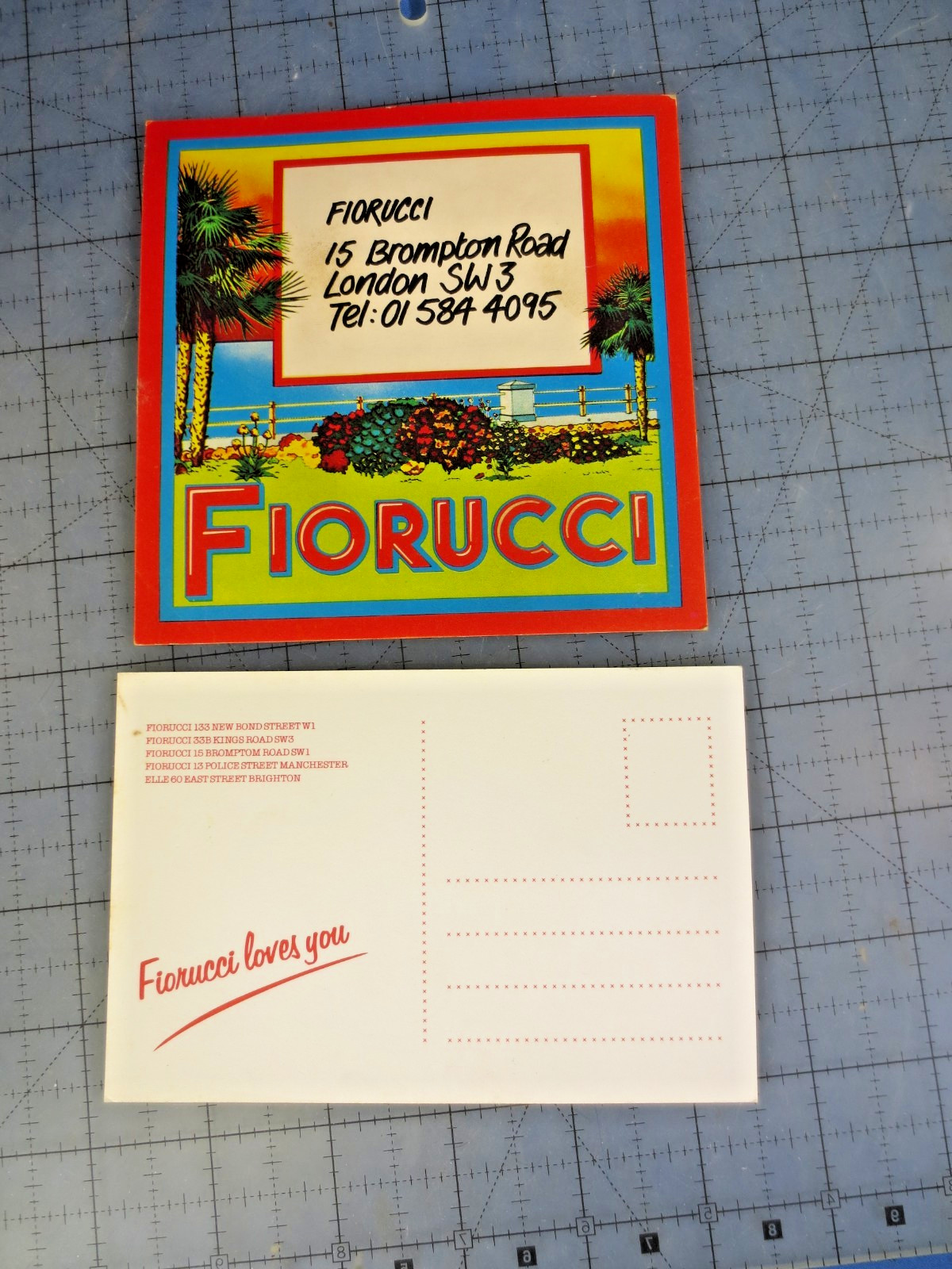 Vintage 1980s Fiorucci Advertising Flyer Card & Postcard London Rare Vintage 1980s Fiorucci Advertising Flyer Card & Postcard London Rare