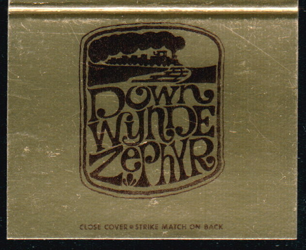 COLORADO SPRINGS CO Hilton Inn Downwynde Zephyr Restaurant Match Book Cover Old