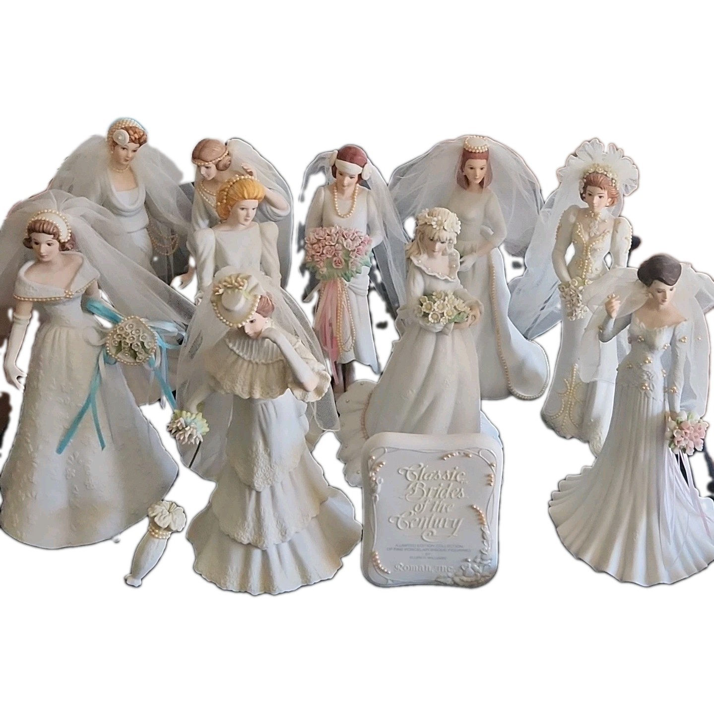 Roman Classic Brides of the Century Complete 10 Doll Set 1900-1990 COA Boxes Pla