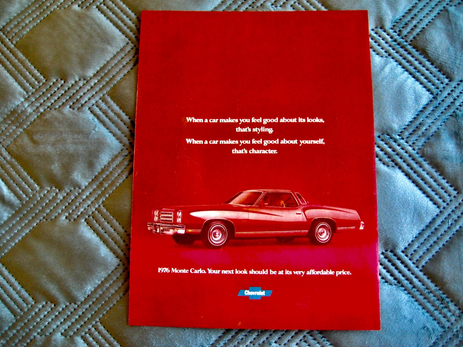 1976 CHEVROLET MONTE CARLO  COUPE - ORIGINAL PRINT CAR AD - EXCELLENT  CONDITION