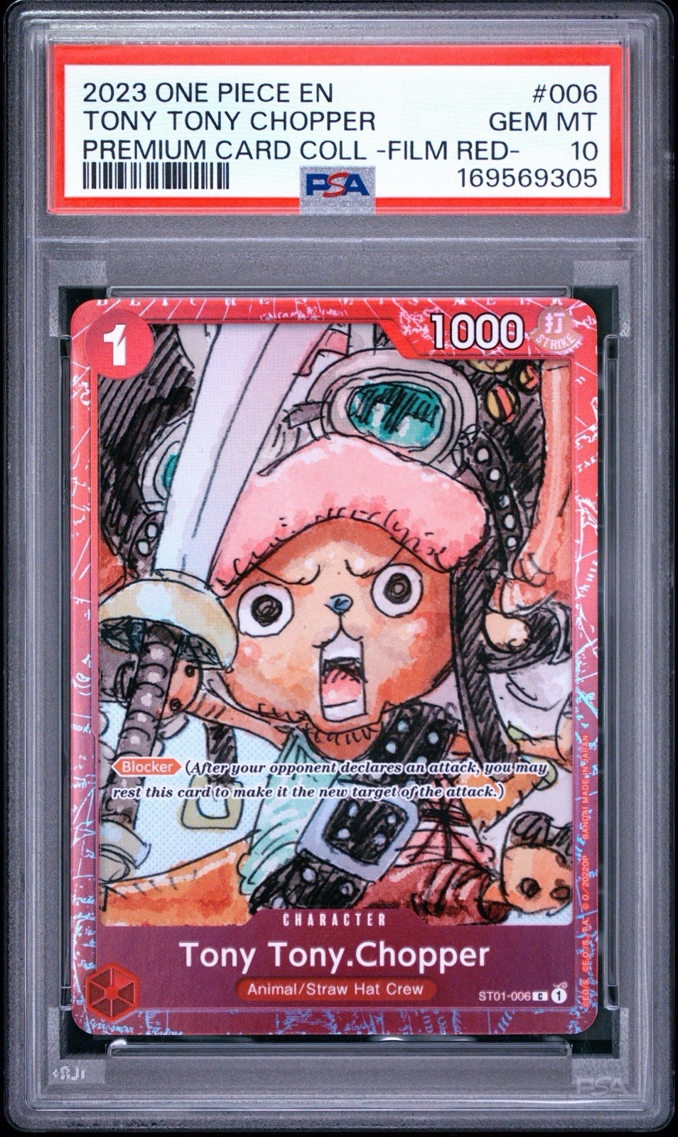ONE PIECE PREMIUM CARD COLLECTION -ONE PIECE FILM RED- TONY TONY CHOPPER PSA 10 ONE PIECE PREMIUM CARD COLLECTION -ONE PIECE FILM RED- TONY TONY CHOPPER PSA 10