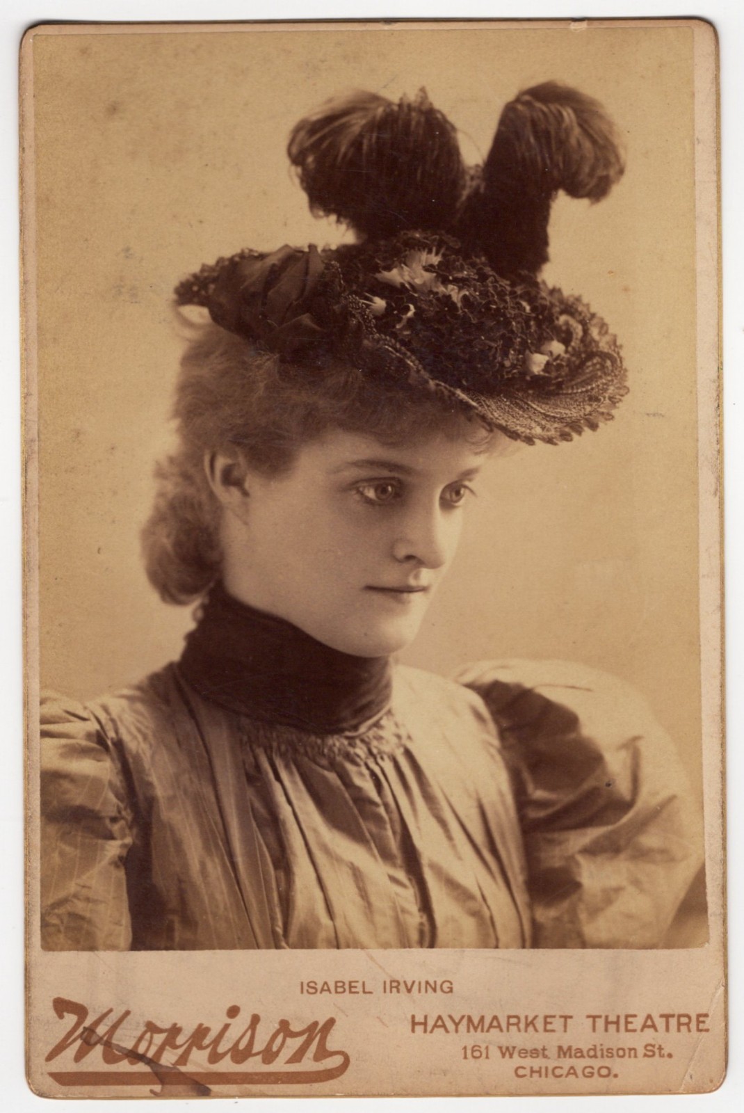 ISABEL IRVING : PRETTY AMERICAN STAGE ACTRESS : CABINET CARD ISABEL IRVING : PRETTY AMERICAN STAGE ACTRESS : CABINET CARD