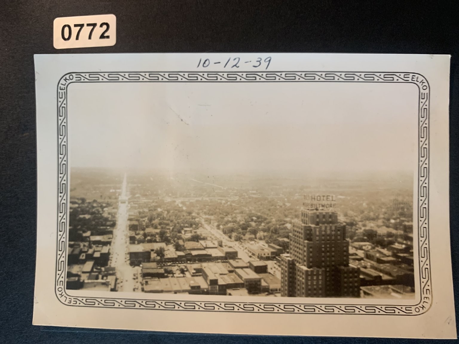 Cityscape Aerial View 1939 Snapshot Photograph Hotel Biltmore Downtown OKC