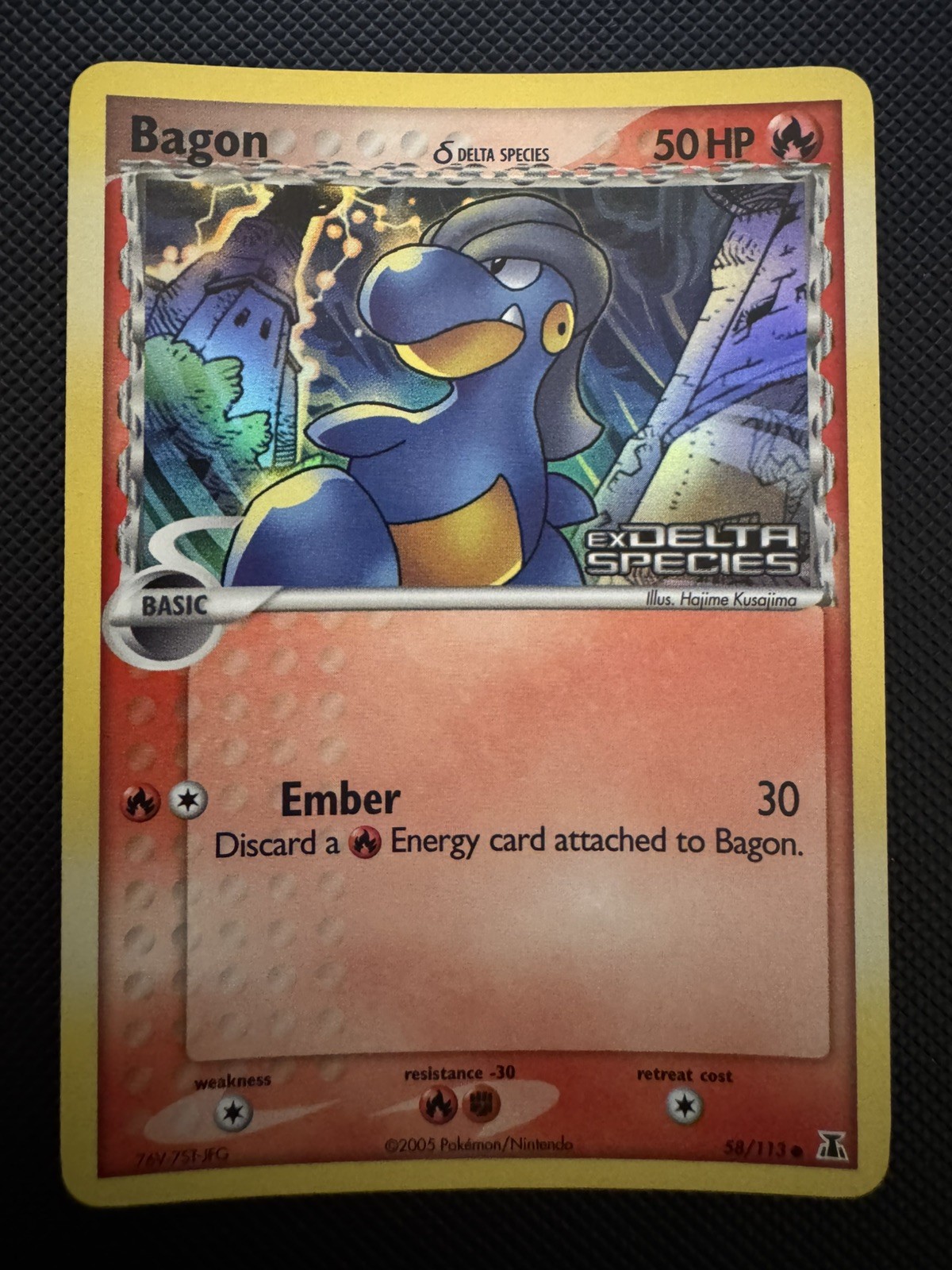Bagon 58/113 Delta Species Stamped Reverse Holo Pokemon Card