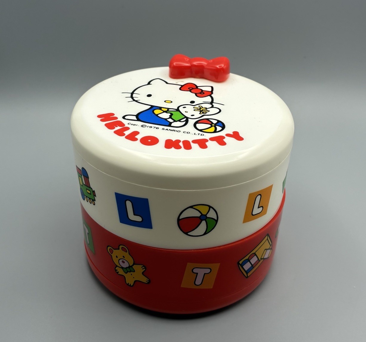 Vintage 1976 Hello Kitty Sanrio Japan Swivel Trinket Jewelry Box Tiered