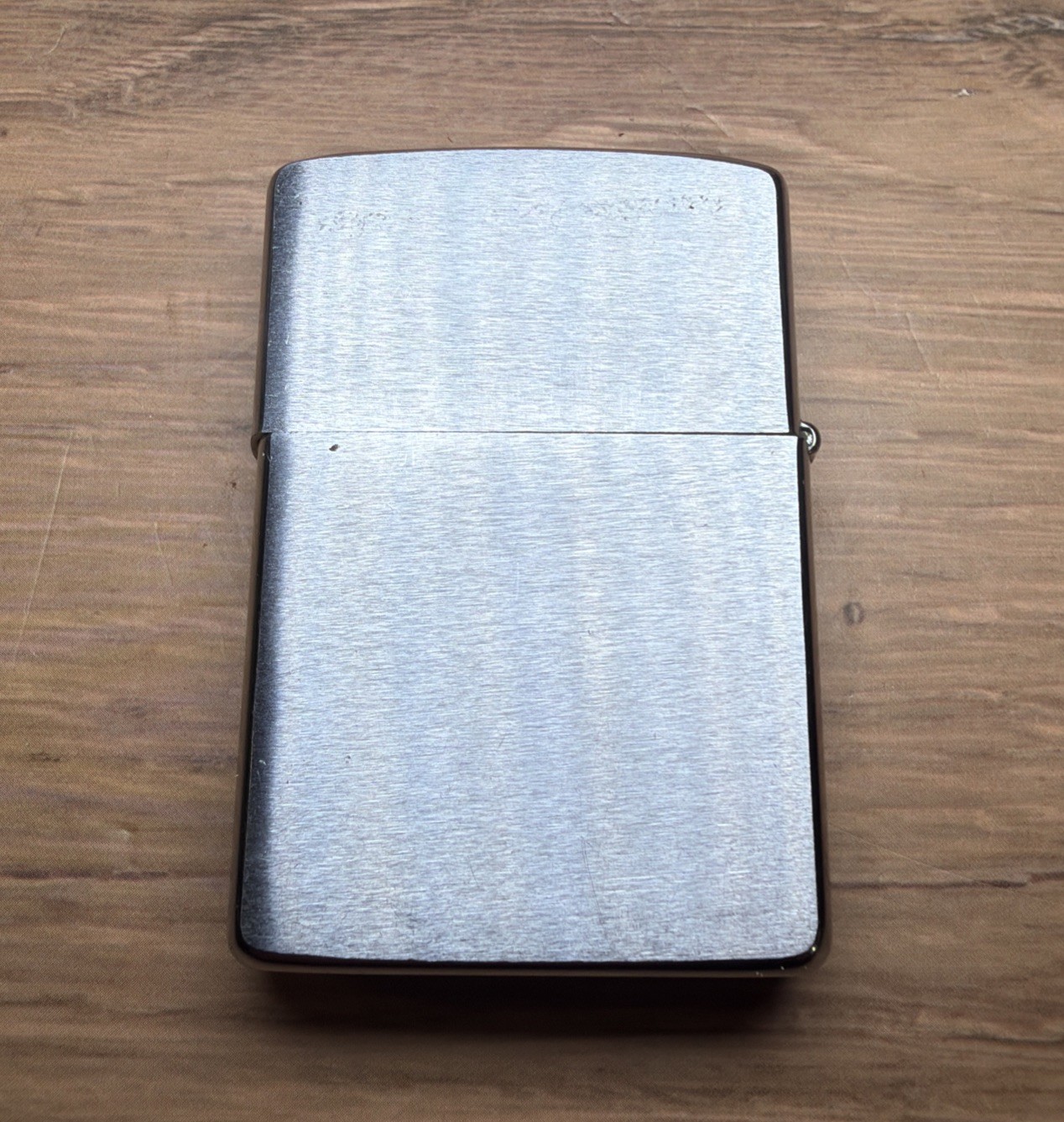 1977 Vintage Zippo Lighter Bottom Stamp Bradford PA 3 Slashes Closeup