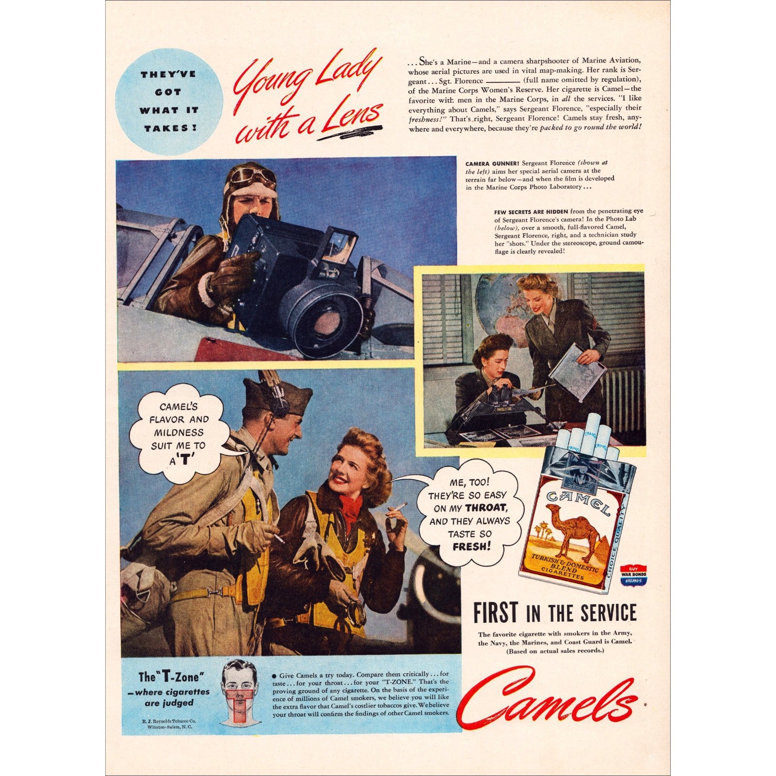 1944 Camel Cigarettes Original World War 2 Vintage Print Ad 1944 Camel Cigarettes Original World War 2 Vintage Print Ad