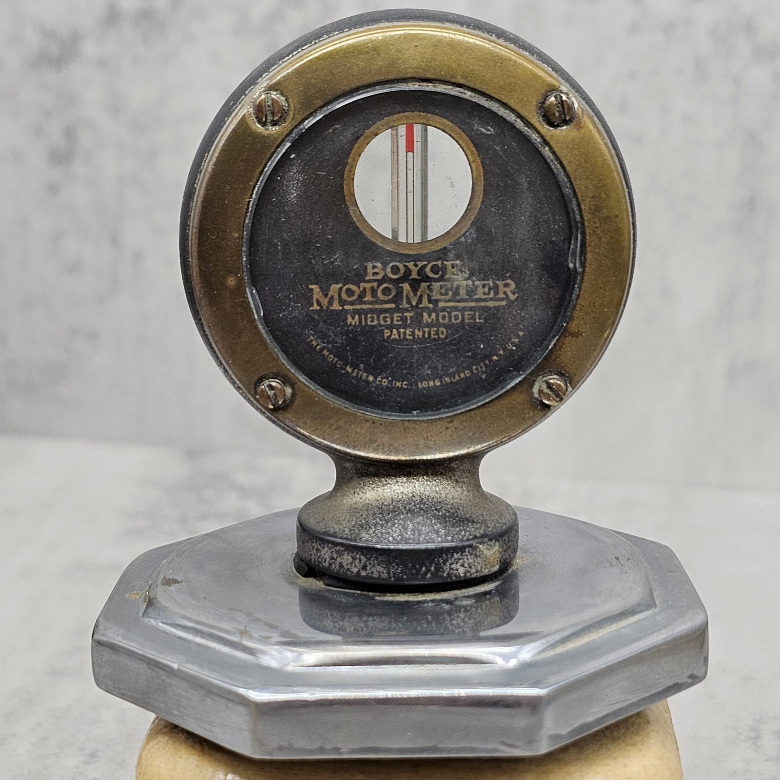 Antique Boyce Moto-Meter Midget Model Radiator Cap Temperature Gauge 20s-30s