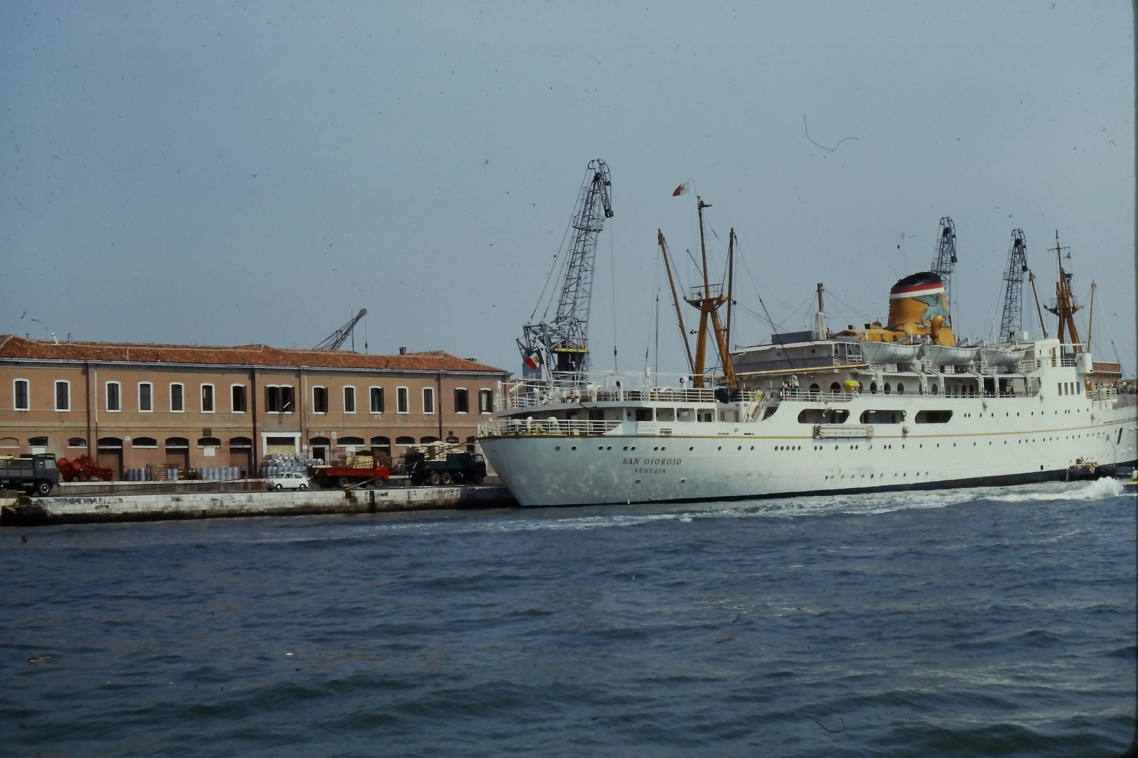 c1960's Kodachrome 35mm Slide, GERMAN MILITARY San Giorgio Passenger Ship Docked c1960's Kodachrome 35mm Slide, GERMAN MILITARY San Giorgio Passenger Ship Docked